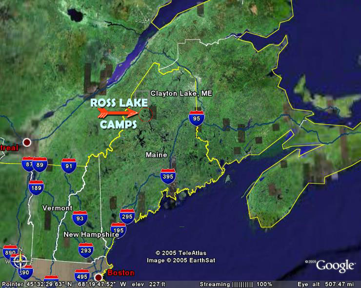 Maine Map Ross Lake Camps Maine